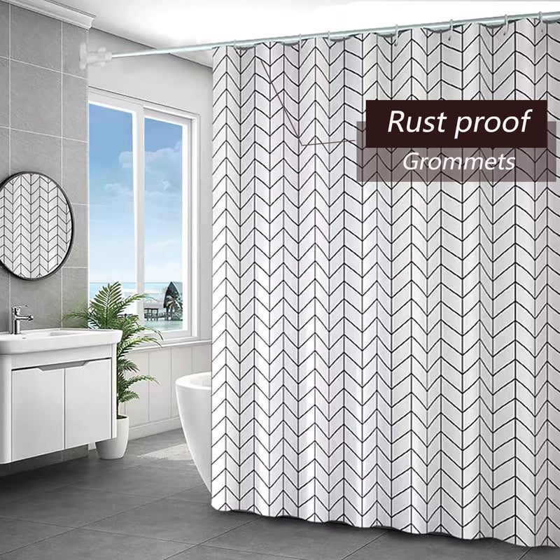 TIKABC White Grid Shower Curtain Liner, 4G PEVA Shower Liner, Plastic Peva Waterproof Shower Curtains, 72x72 inch with Grommet Holes 3 Magnetic Weights - Image 3